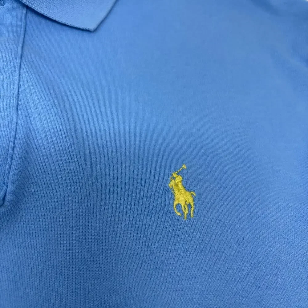 Polo Ralph Lauren Mens Medium Light Blue Short Sleeve Polo Shirt